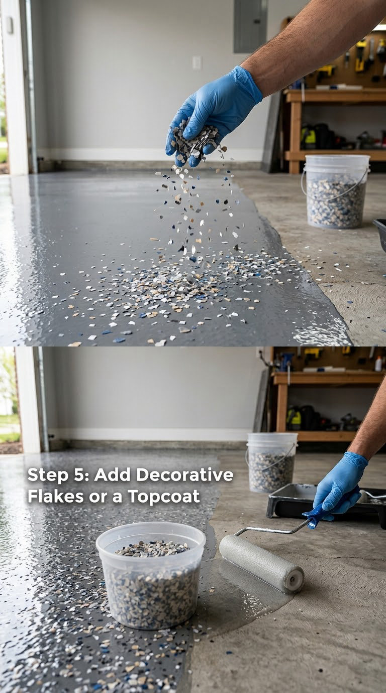 Step 5: Add Decorative Flakes or a Topcoat