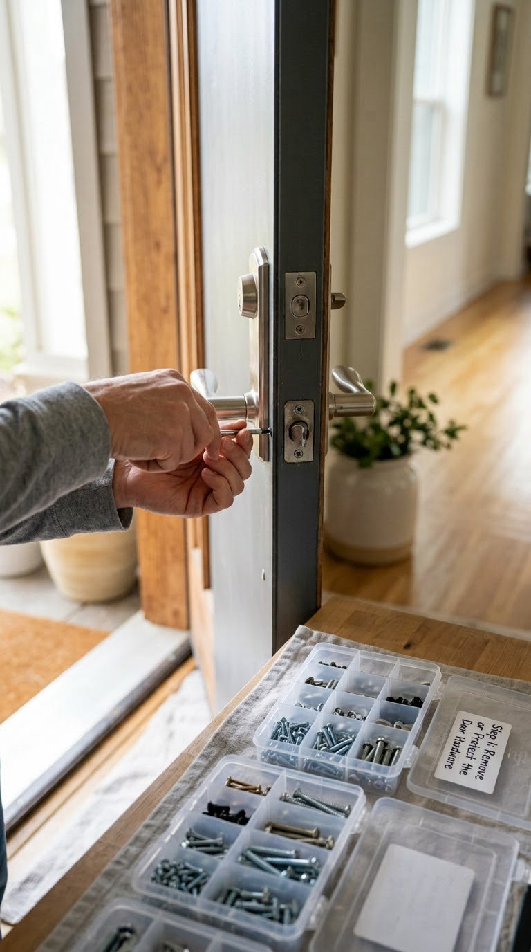 Step 1: Remove or Protect the Door Hardware