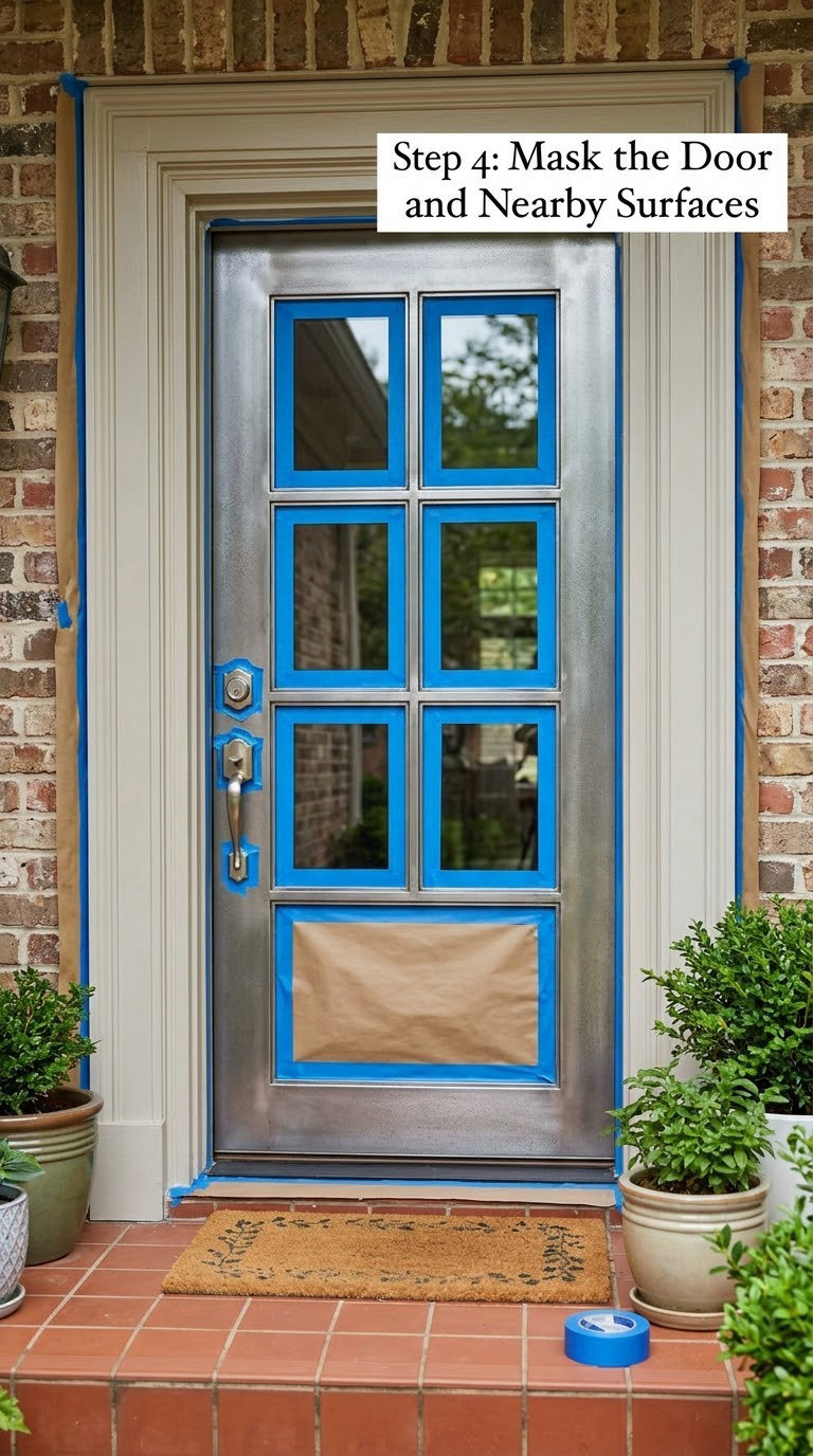 Step 4: Mask the Door and Nearby Surfaces
