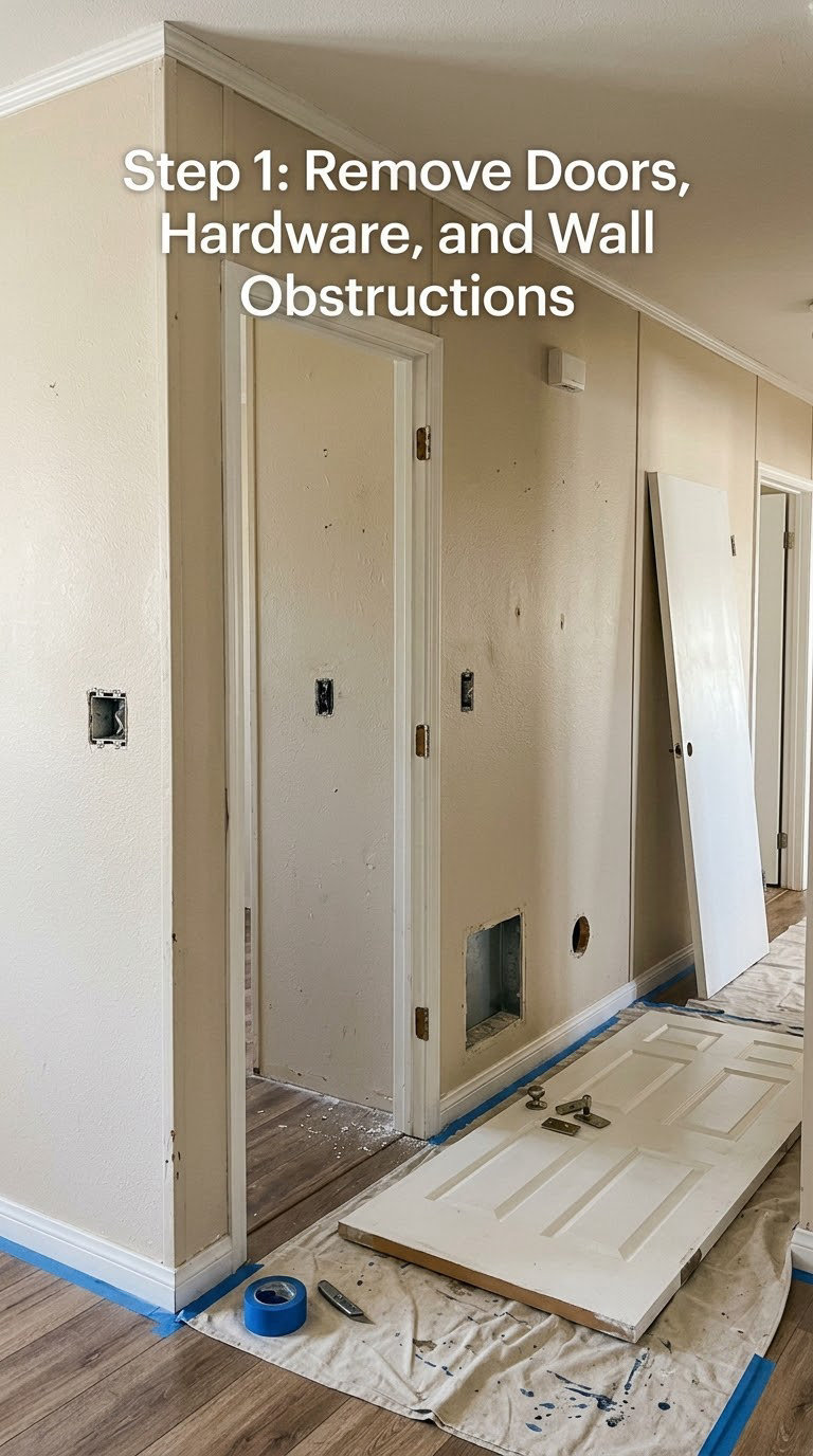Step 1: Remove Doors, Hardware, and Wall Obstructions