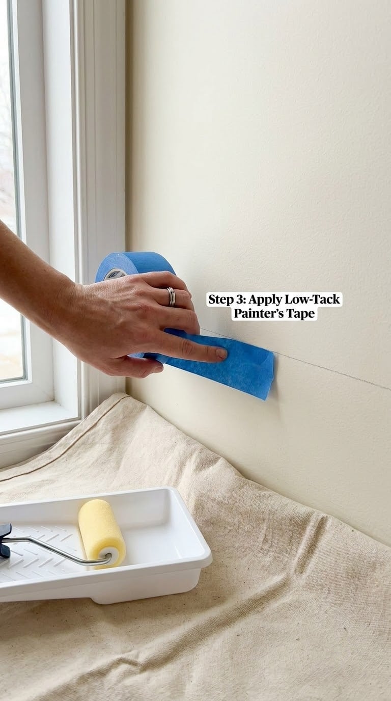 Step 3: Apply Low-Tack Painter's Tape