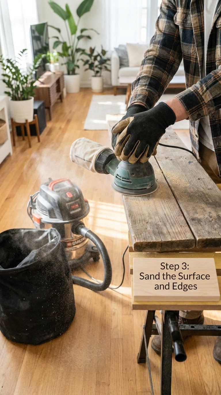 Step 3: Sand the Surface and Edges