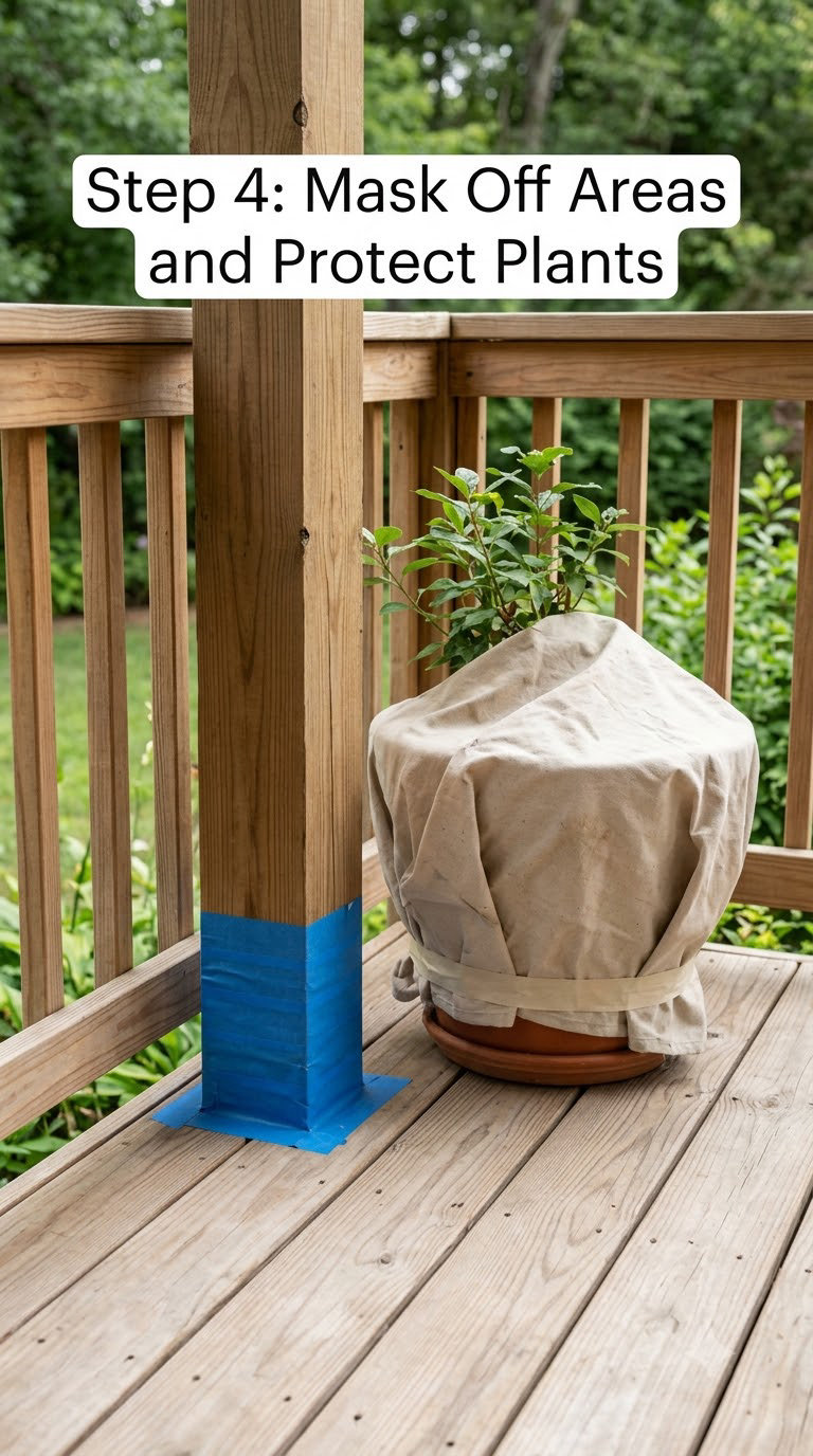 Step 4: Mask Off Areas and Protect Plants
