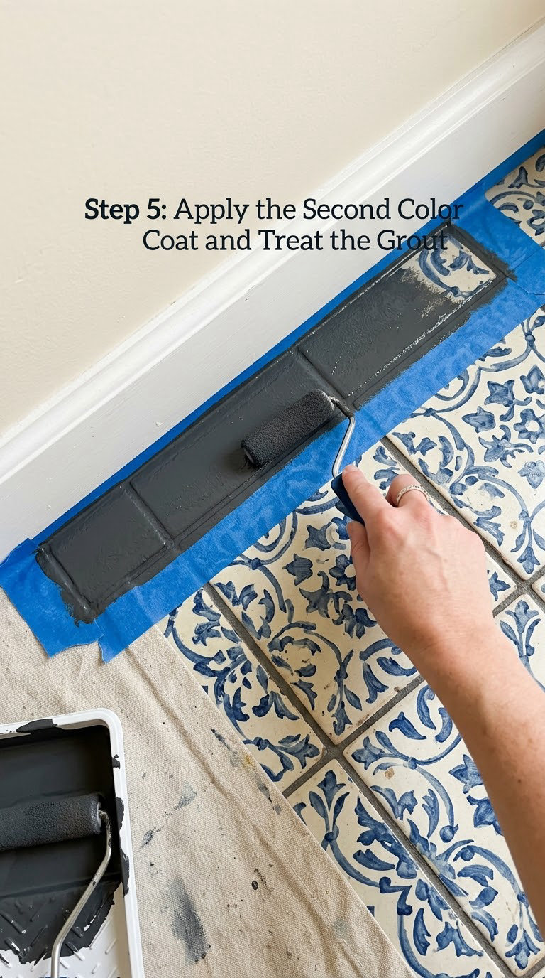 Step 5: Apply the Second Color Coat and Treat the Grout