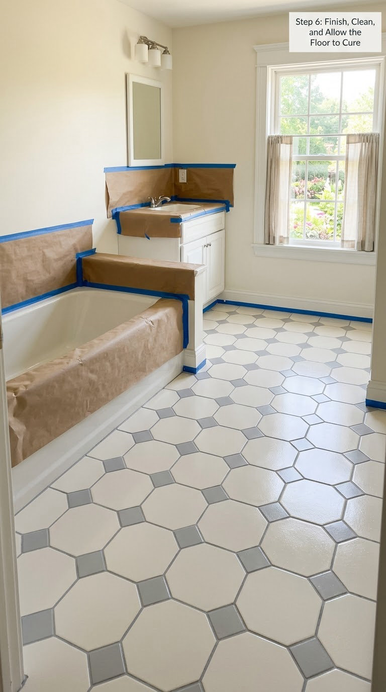 Step 6: Finish, Clean, and Allow the Floor to Cure