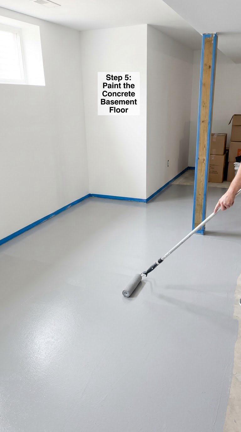 Step 5: Paint the Concrete Basement Floor