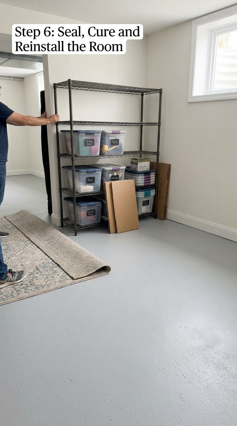 Step 6: Seal, Cure and Reinstall the Room
