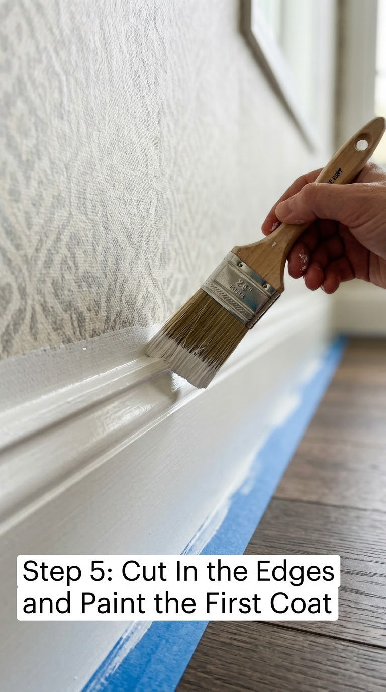Step 5: Cut In the Edges and Paint the First Coat