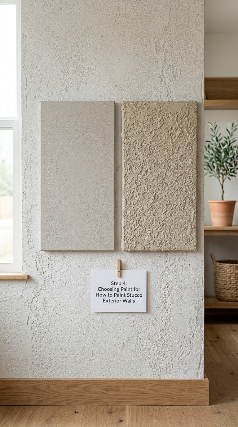 Step 4: Choosing Paint for How to Paint Stucco Exterior Walls