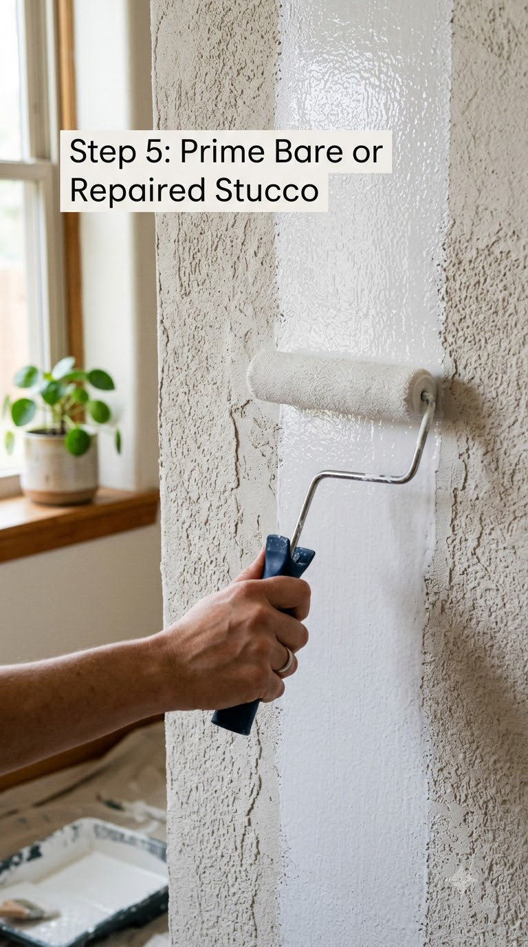 Step 5: Prime Bare or Repaired Stucco