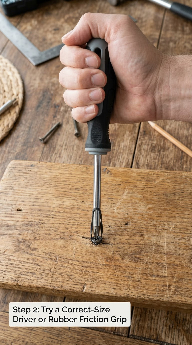 Step 2: Try a Correct-Size Driver or Rubber Friction Grip