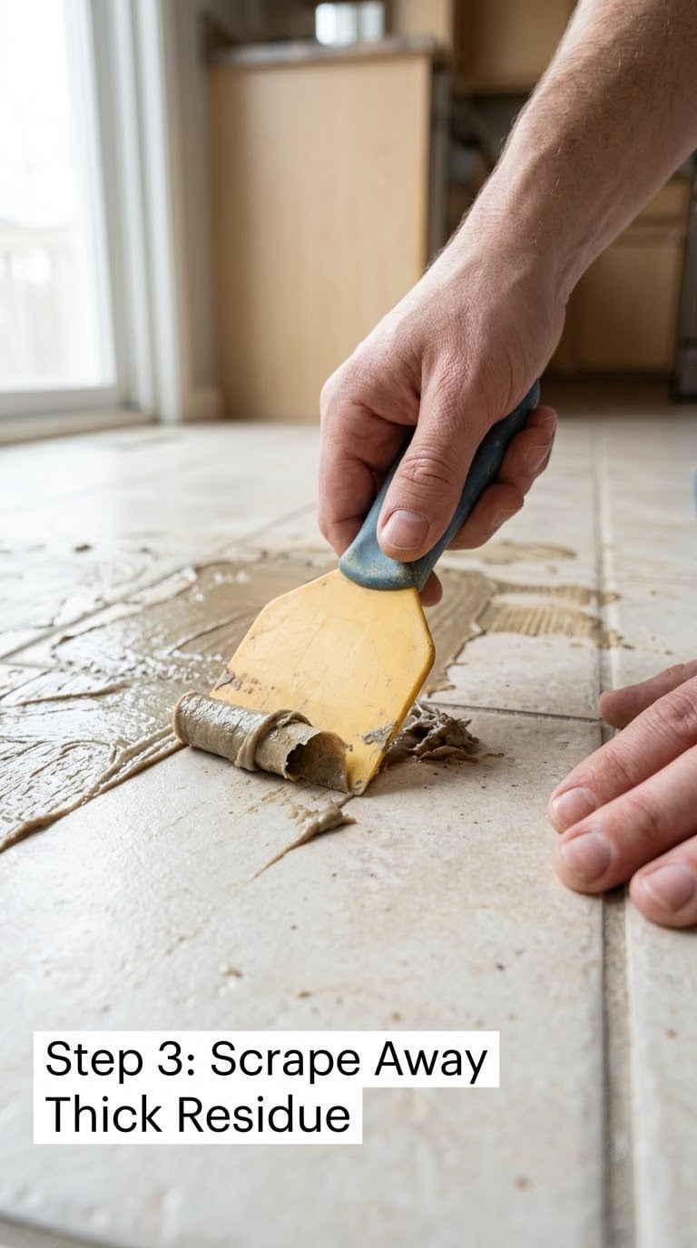 Step 3: Scrape Away Thick Residue