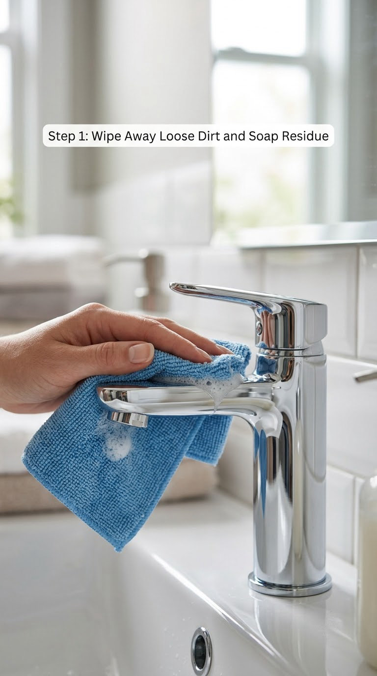 Step 1: Wipe Away Loose Dirt and Soap Residue