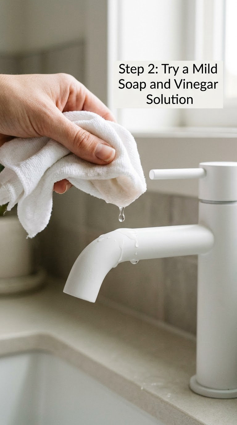 Step 2: Try a Mild Soap and Vinegar Solution