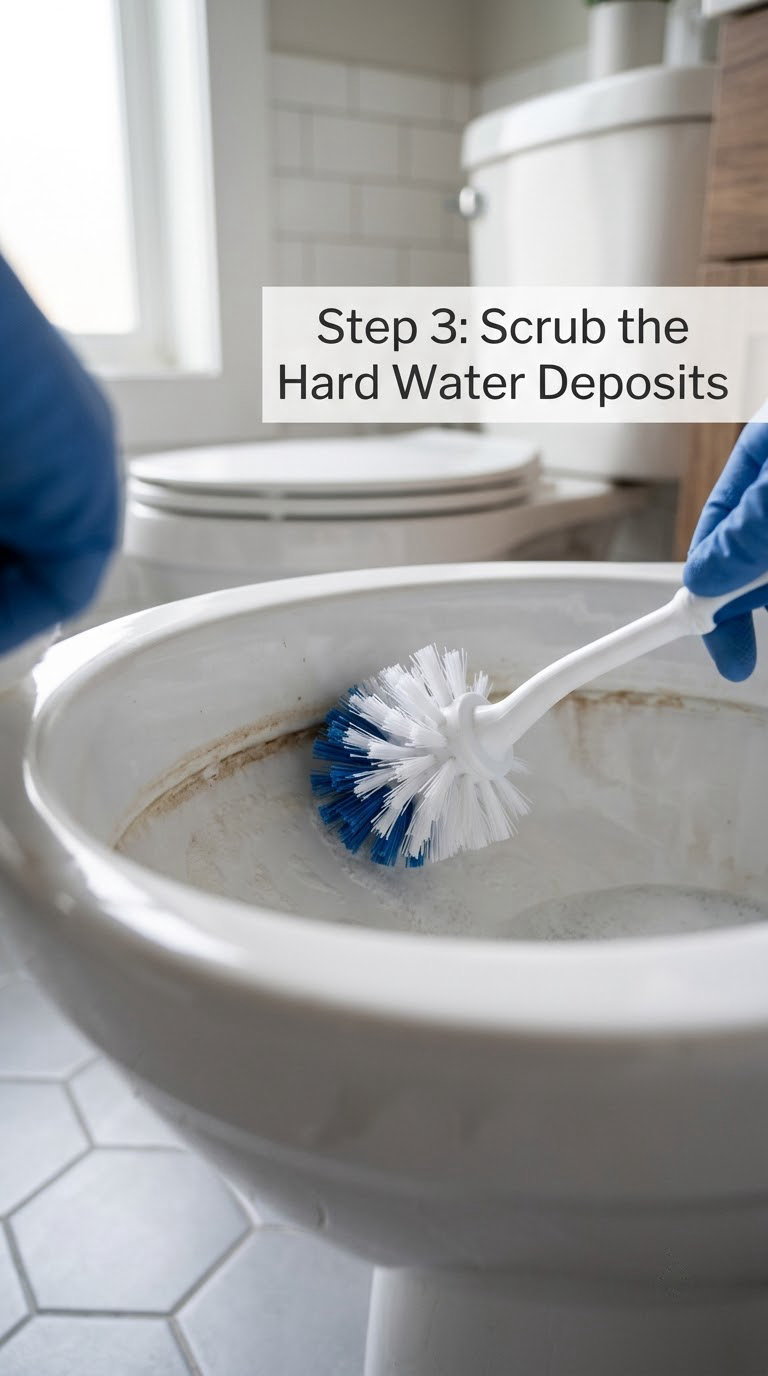 Step 3: Scrub the Hard Water Deposits