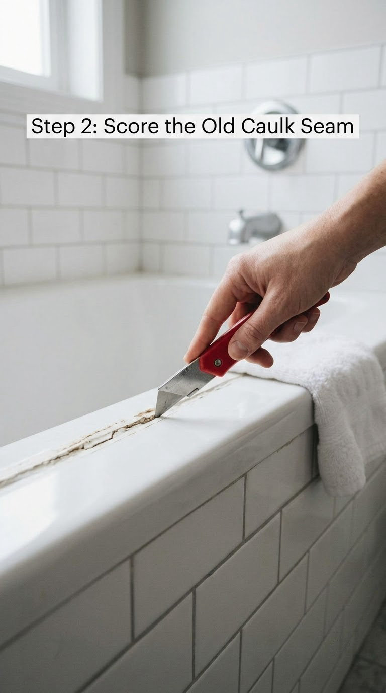 Step 2: Score the Old Caulk Seam
