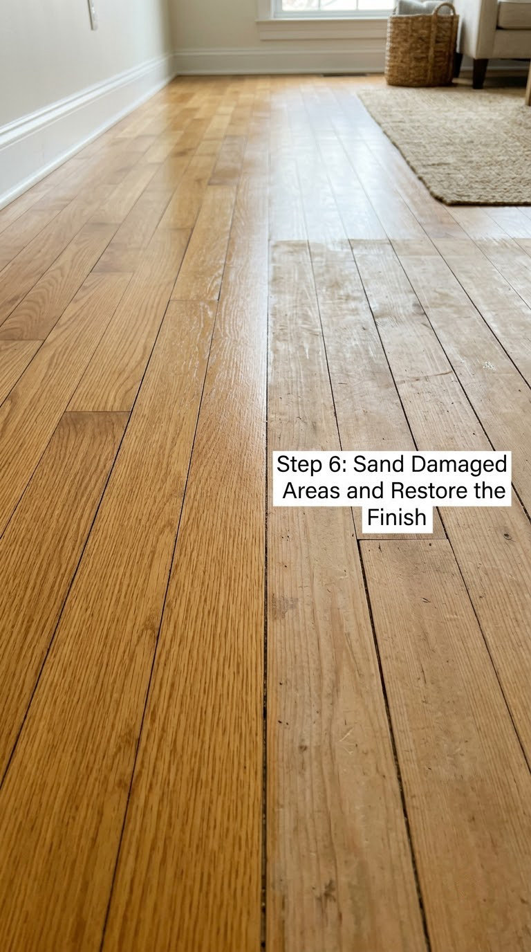 Step 6: Sand Damaged Areas and Restore the Finish