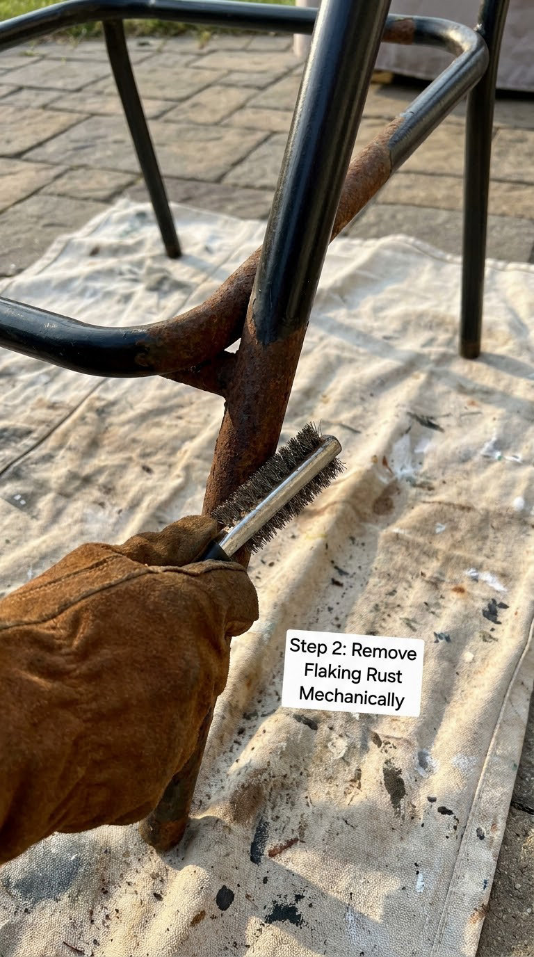 Step 2: Remove Flaking Rust Mechanically