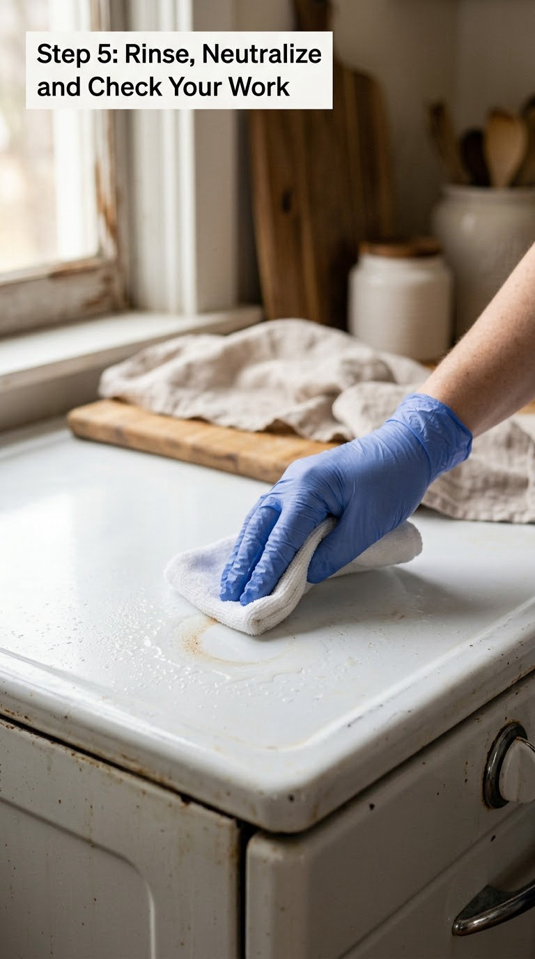 Step 5: Rinse, Neutralize and Check Your Work