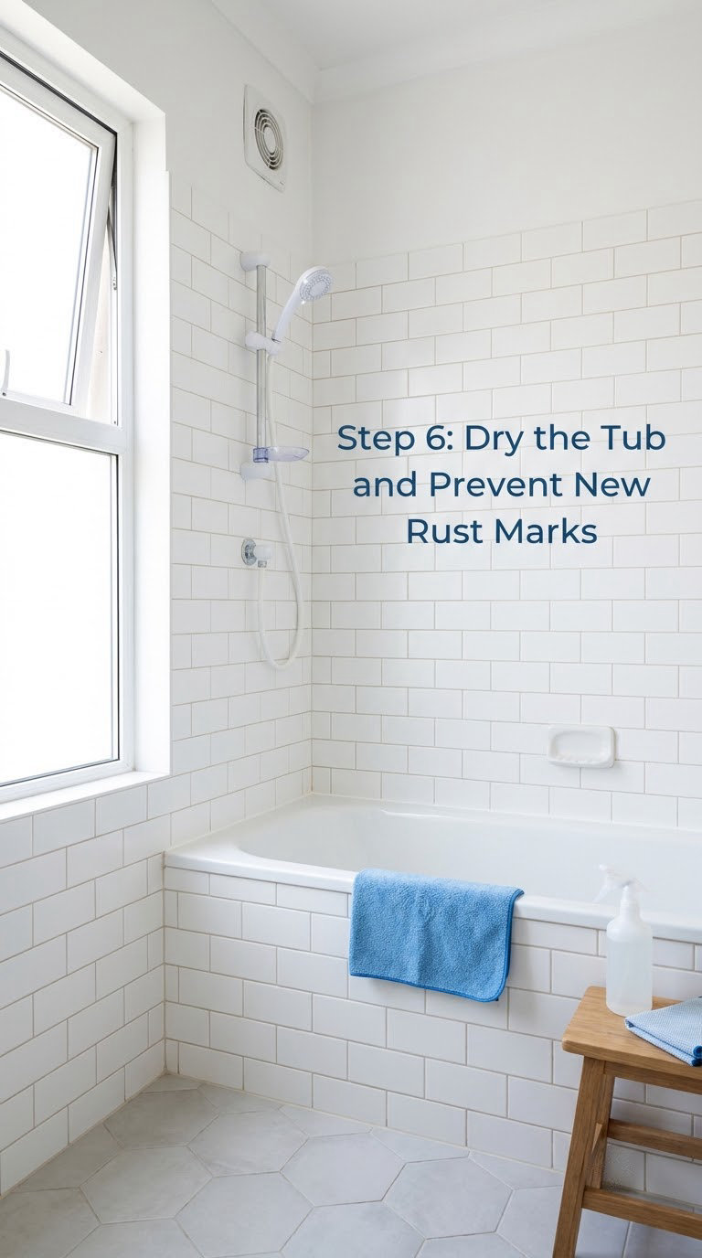Step 6: Dry the Tub and Prevent New Rust Marks