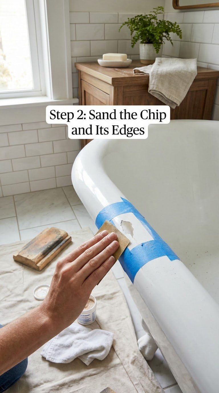 Step 2: Sand the Chip and Its Edges
