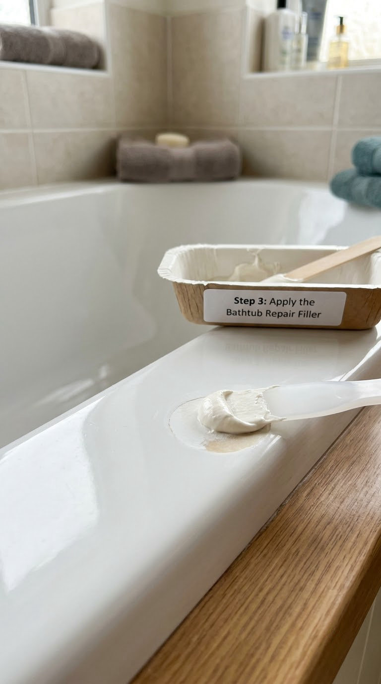 Step 3: Apply the Bathtub Repair Filler