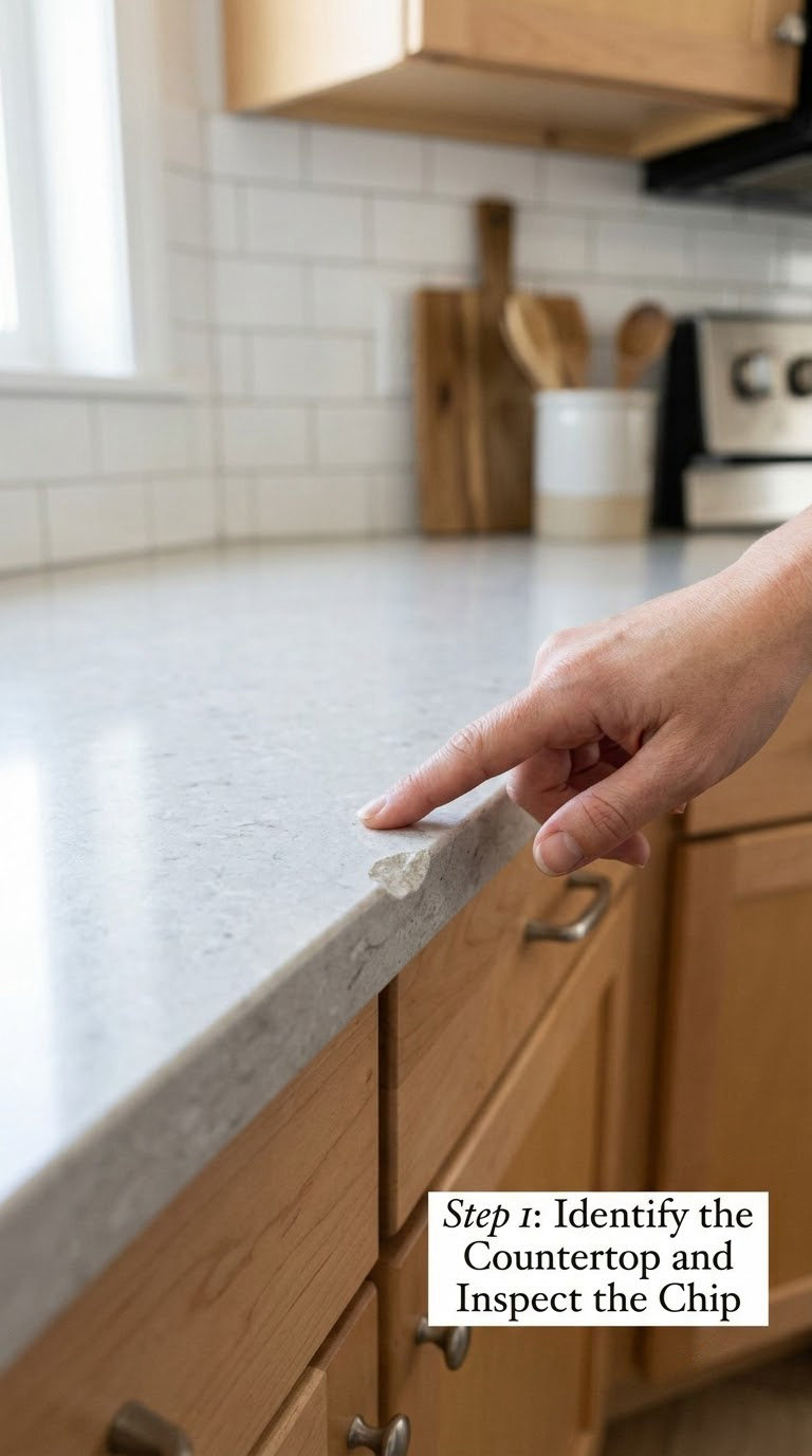 Step 1: Identify the Countertop and Inspect the Chip