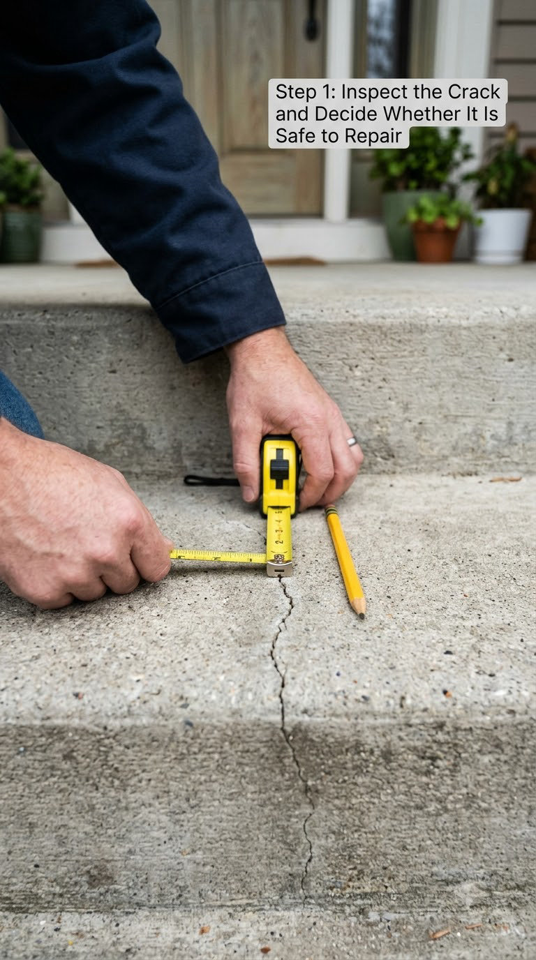 Step 1: Inspect the Crack and Decide Whether It Is Safe to Repair