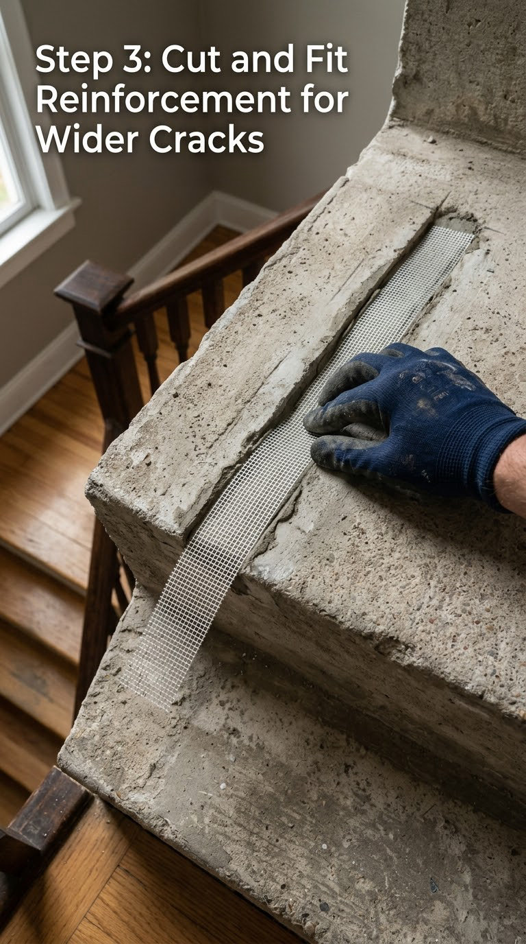 Step 3: Cut and Fit Reinforcement for Wider Cracks
