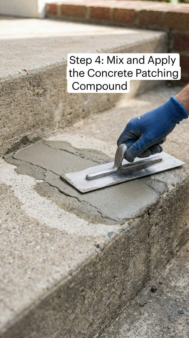 Step 4: Mix and Apply the Concrete Patching Compound
