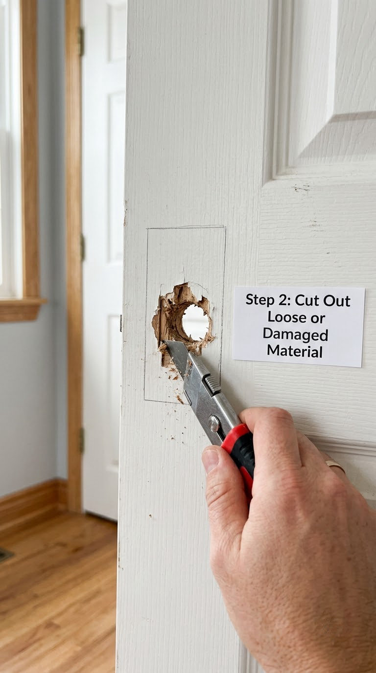 Step 2: Cut Out Loose or Damaged Material