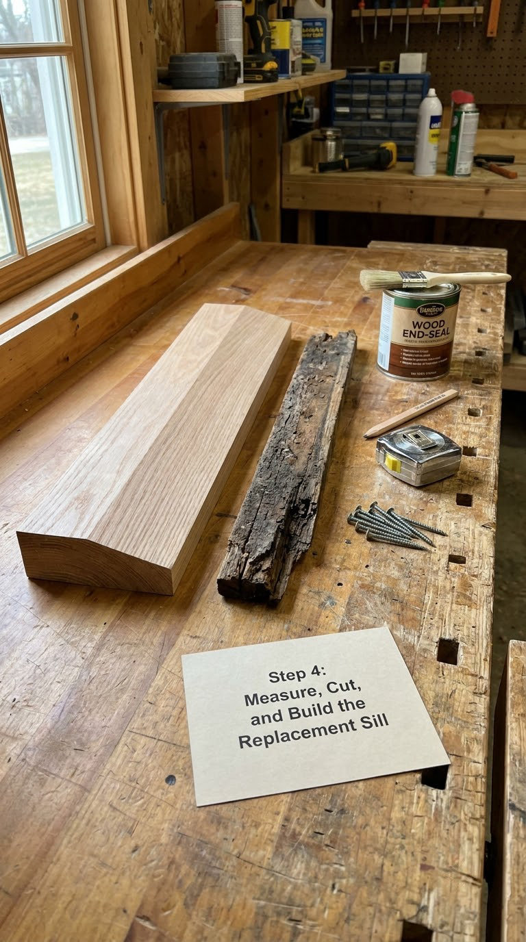 Step 4: Measure, Cut, and Build the Replacement Sill
