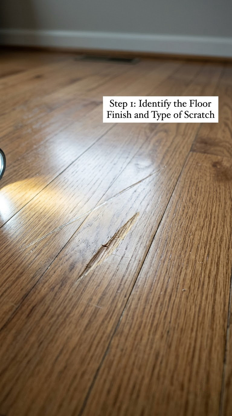 Step 1: Identify the Floor Finish and Type of Scratch