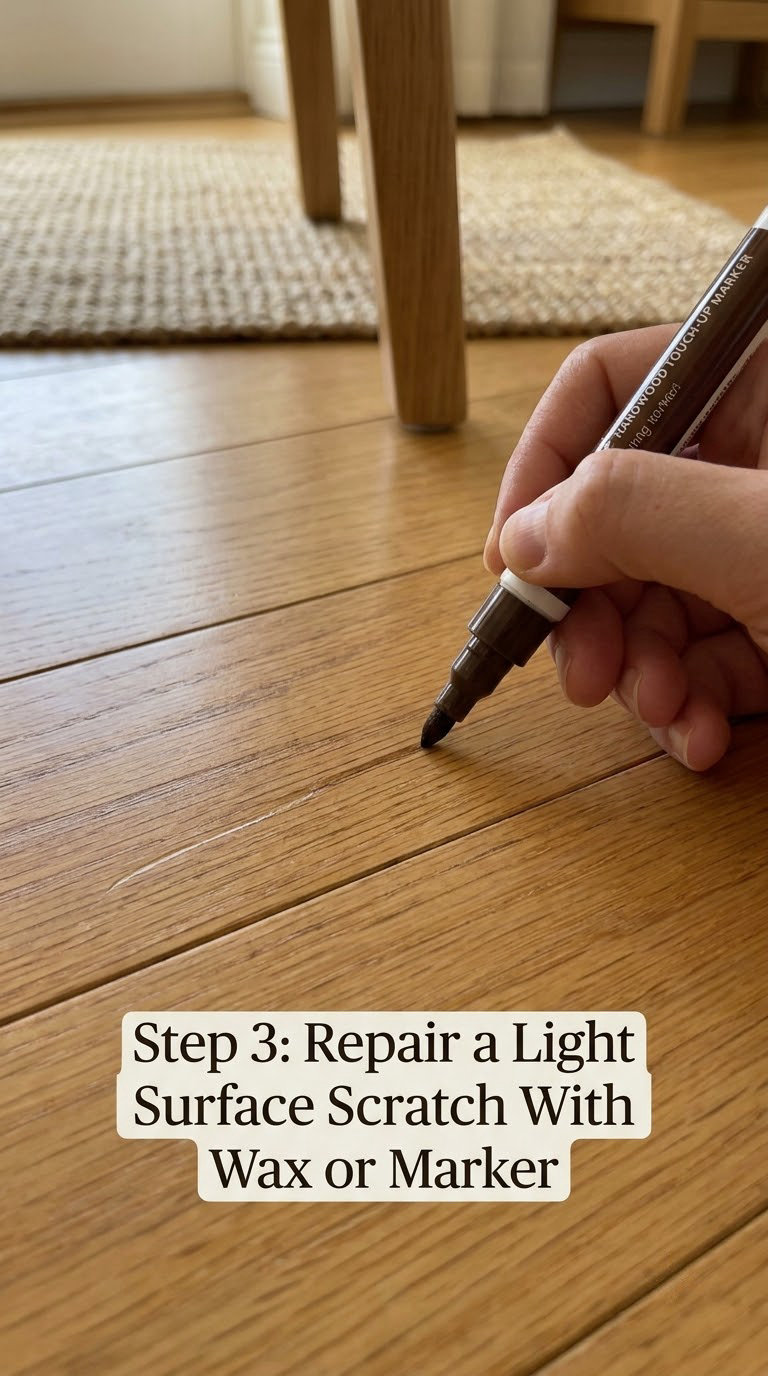 Step 3: Repair a Light Surface Scratch With Wax or Marker
