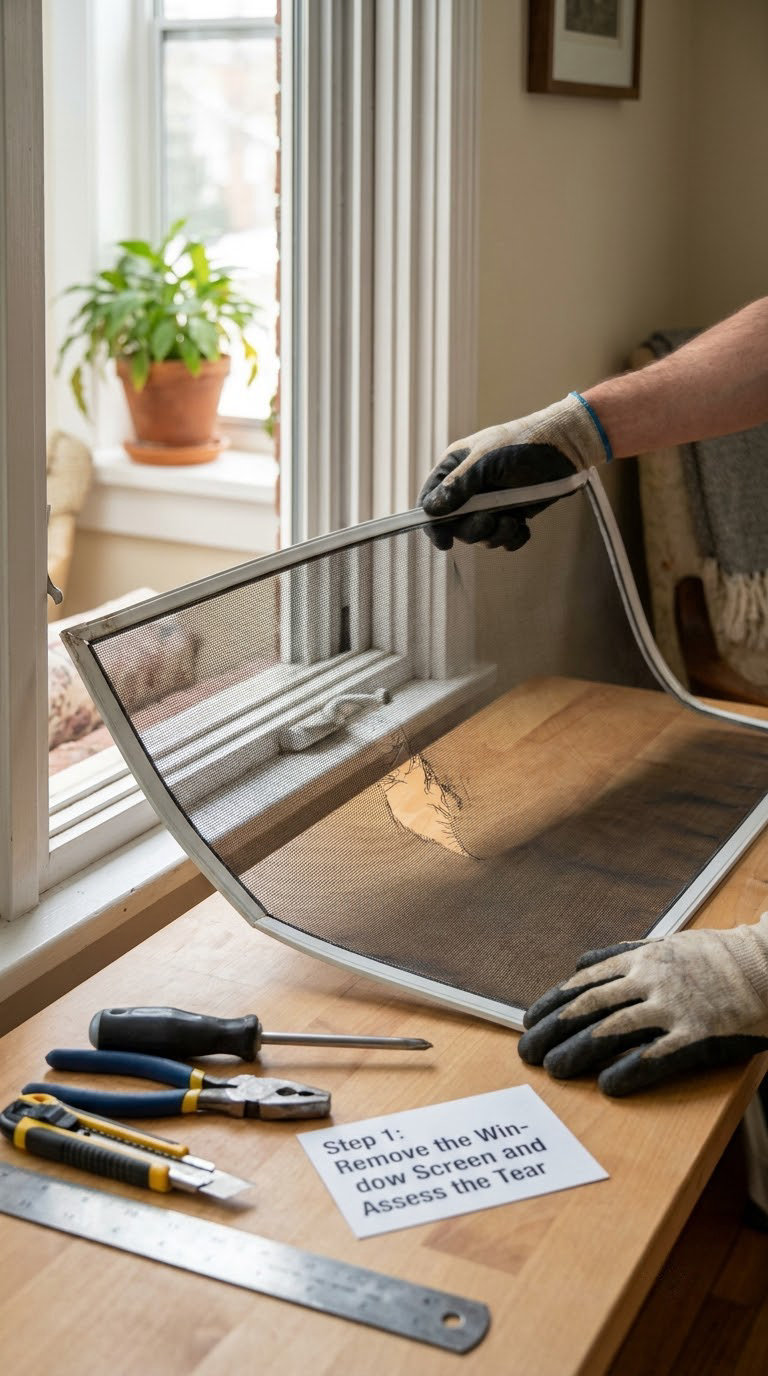 Step 1: Remove the Window Screen and Assess the Tear