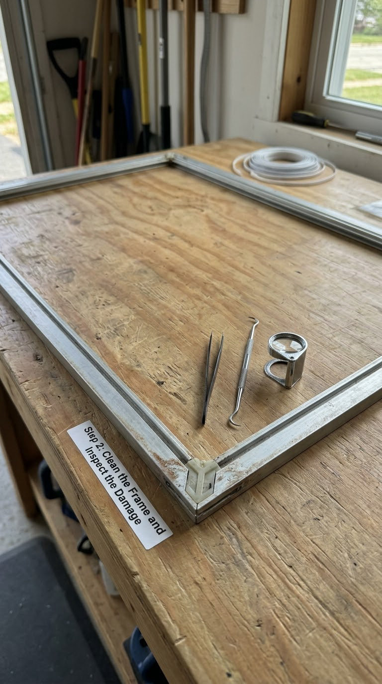 Step 2: Clean the Frame and Inspect the Damage