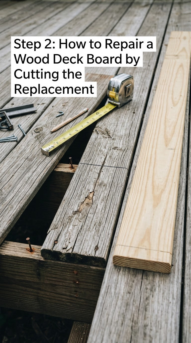Step 2: How to Repair a Wood Deck Board by Cutting the Replacement