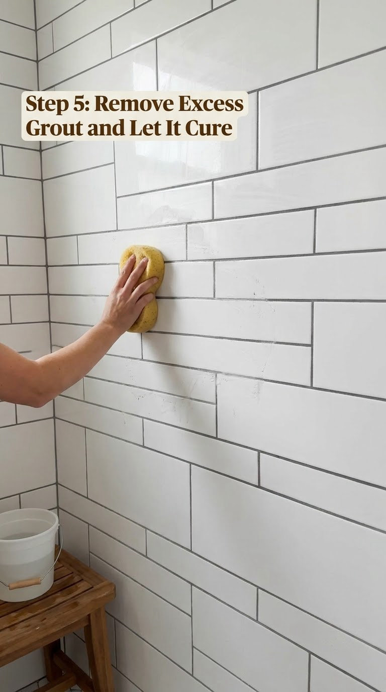 Step 5: Remove Excess Grout and Let It Cure