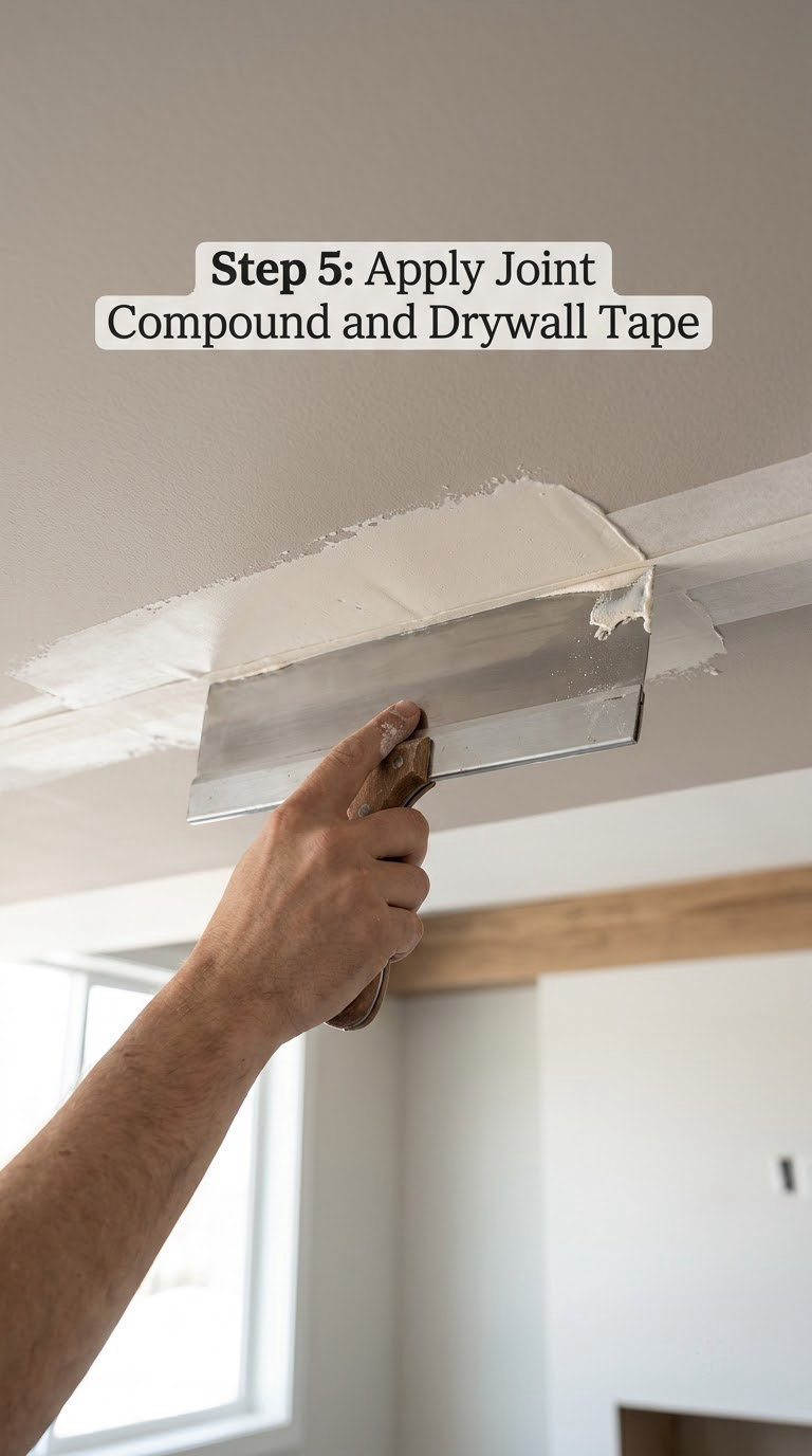 Step 5: Apply Joint Compound and Drywall Tape