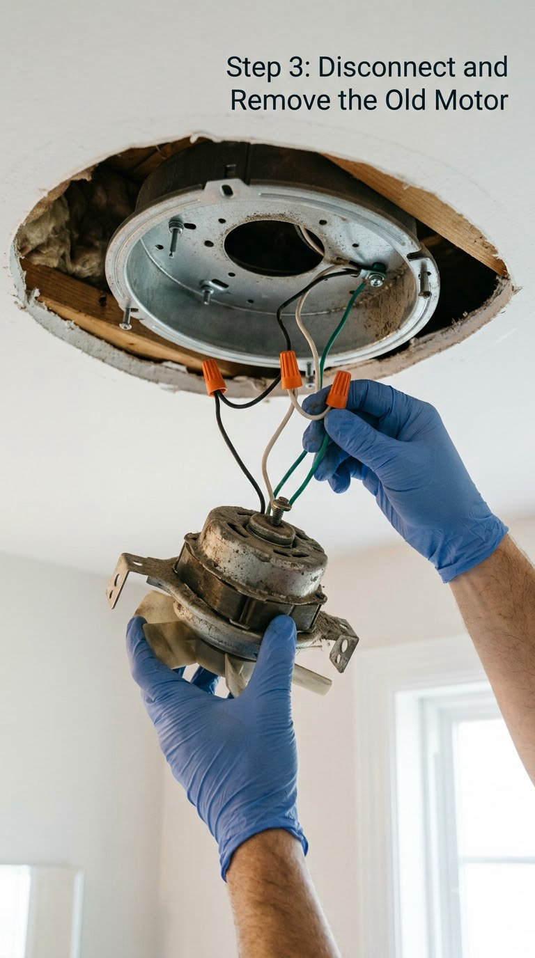 Step 3: Disconnect and Remove the Old Motor