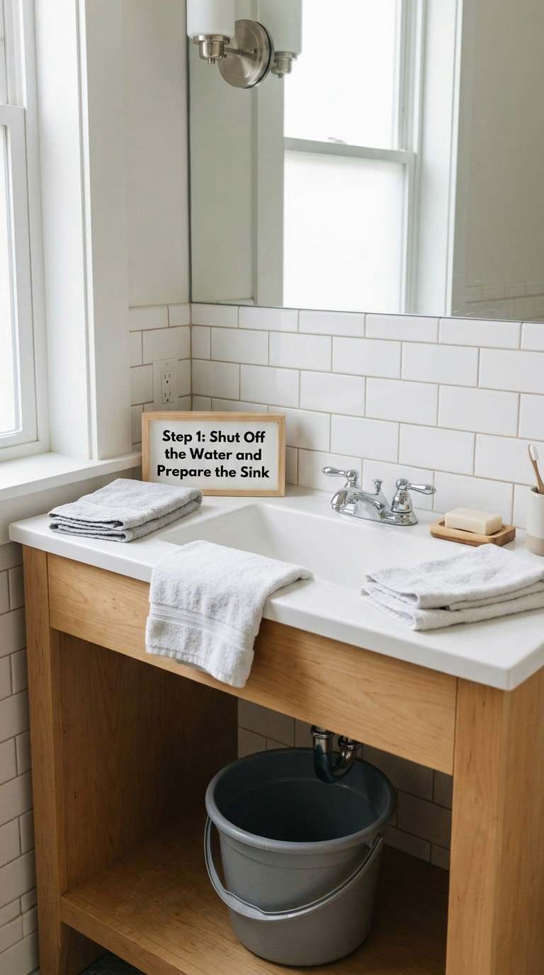 Step 1: Shut Off the Water and Prepare the Sink