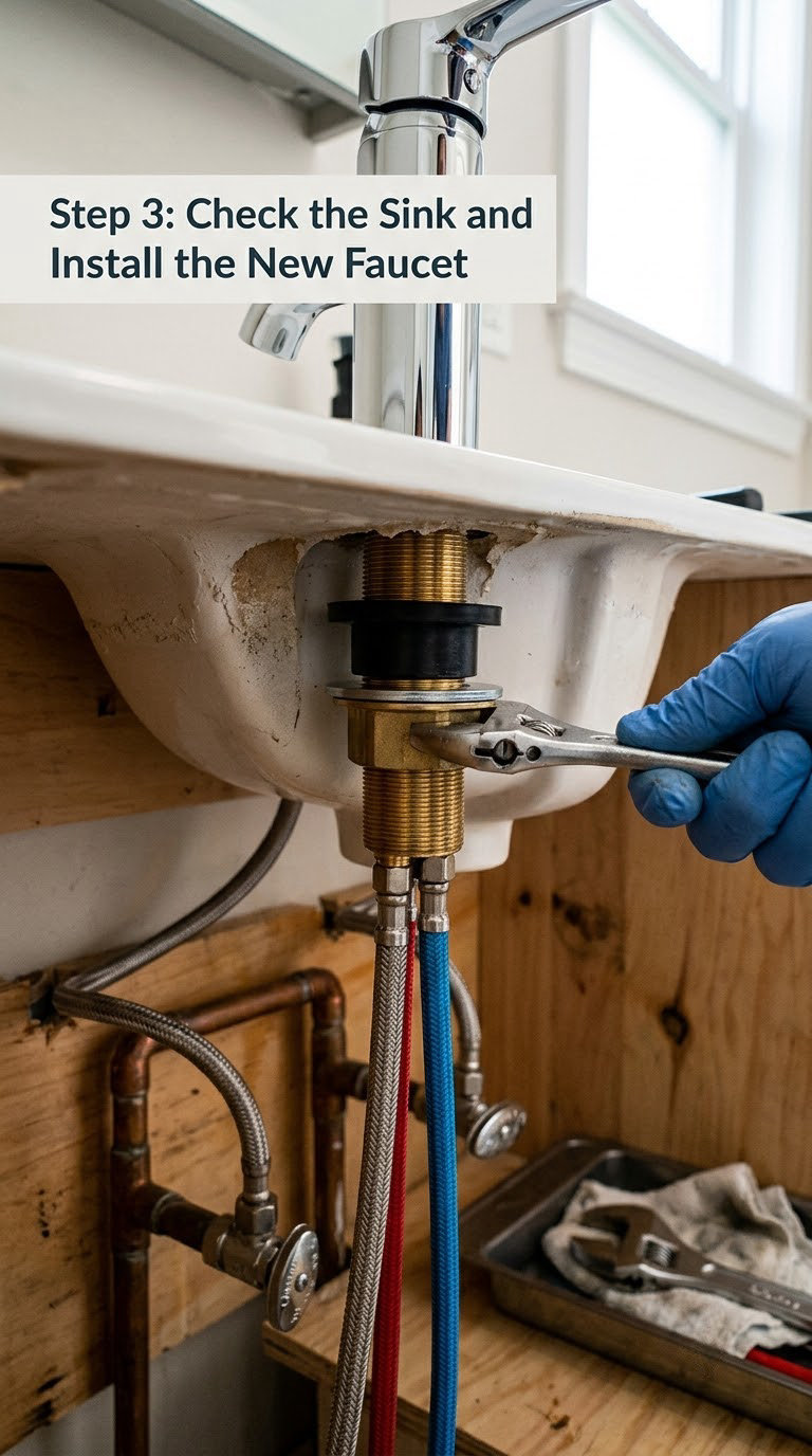 Step 3: Check the Sink and Install the New Faucet