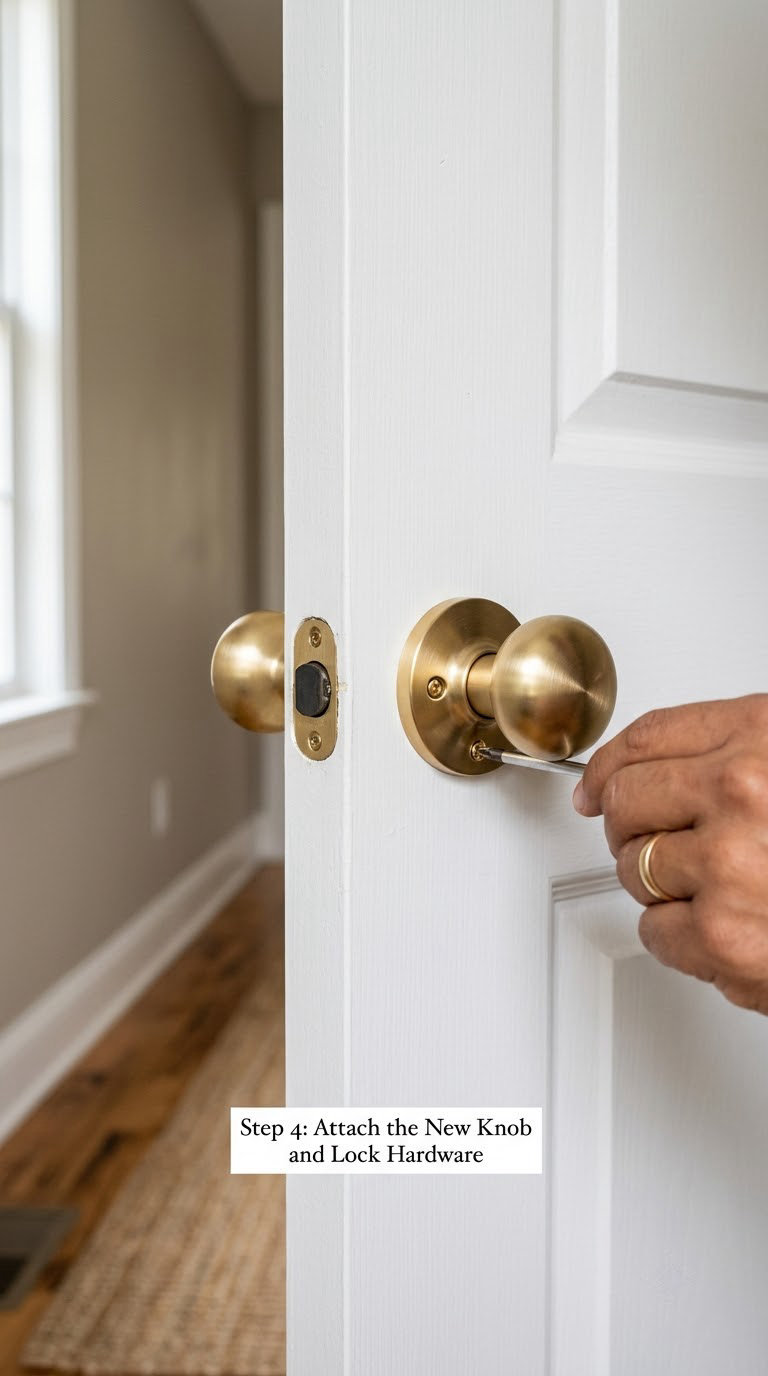 Step 4: Attach the New Knob and Lock Hardware