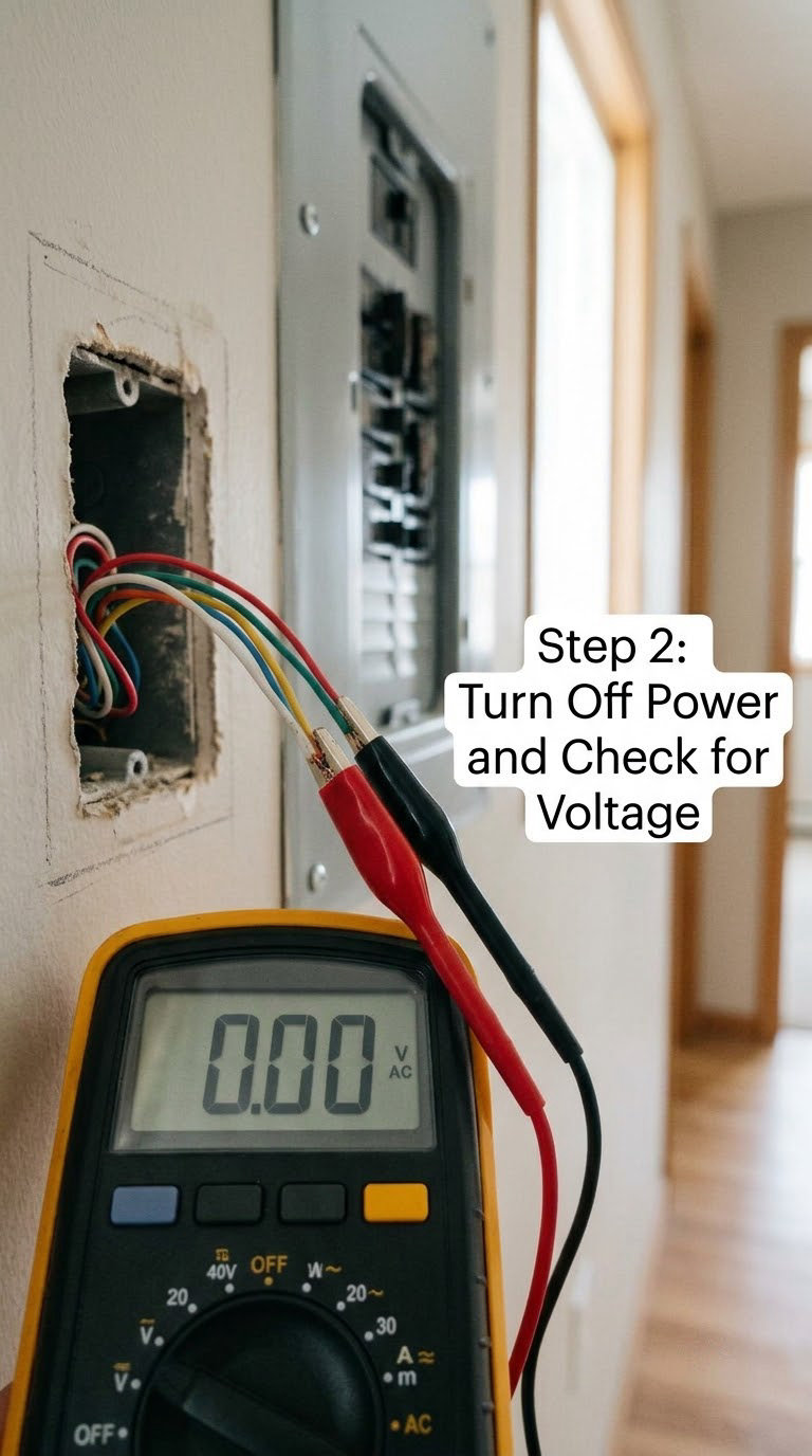 Step 2: Turn Off Power and Check for Voltage