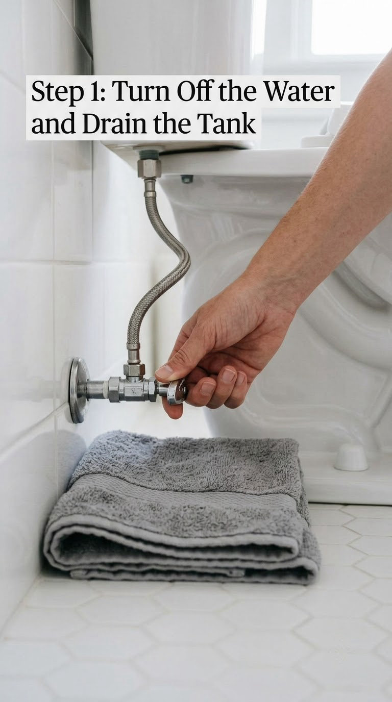 Step 1: Turn Off the Water and Drain the Tank