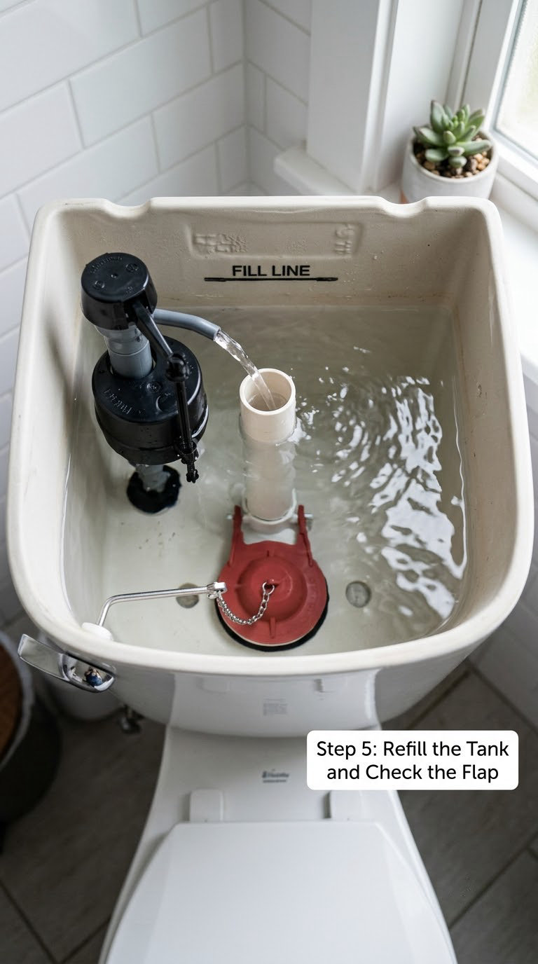 Step 5: Refill the Tank and Check the Flap
