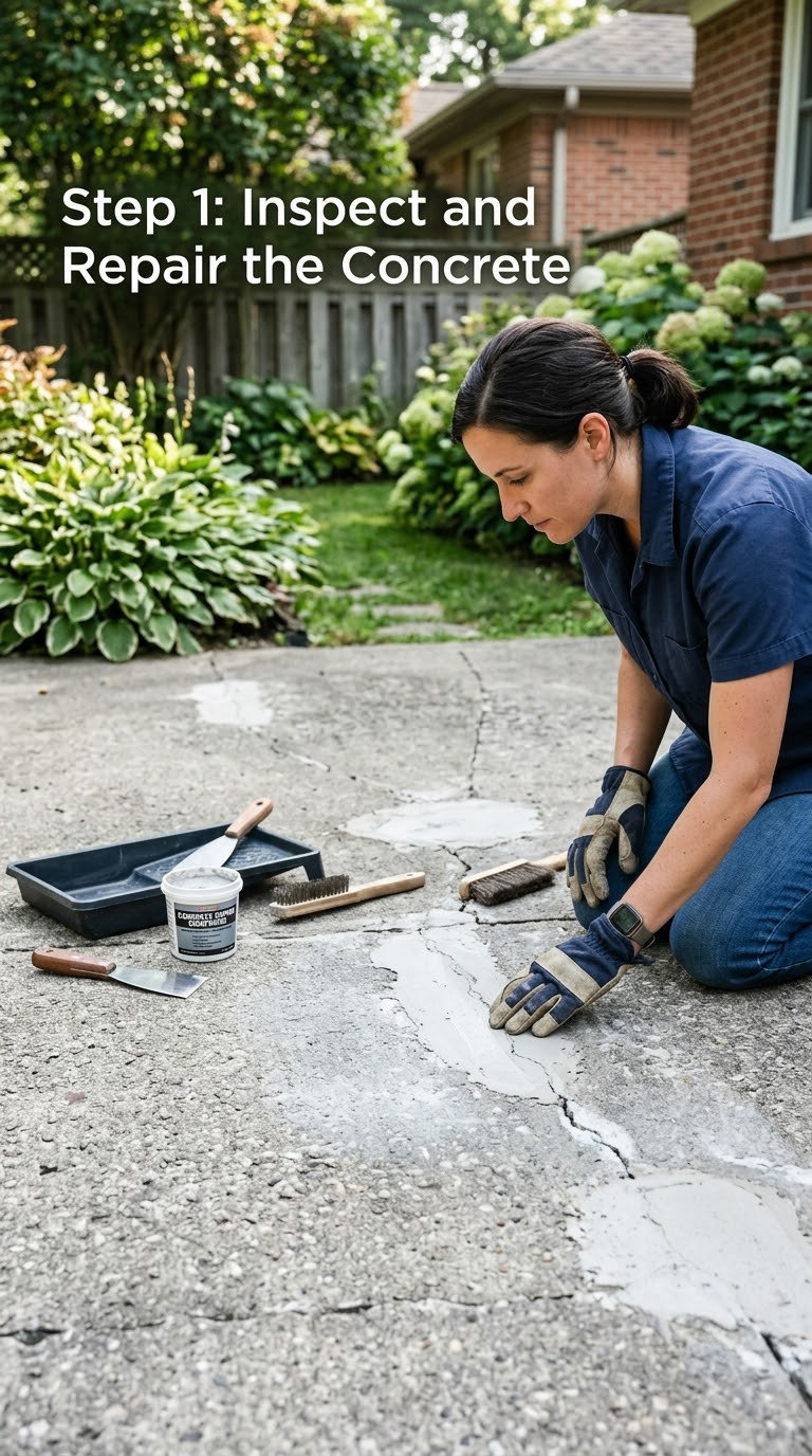 Step 1: Inspect and Repair the Concrete